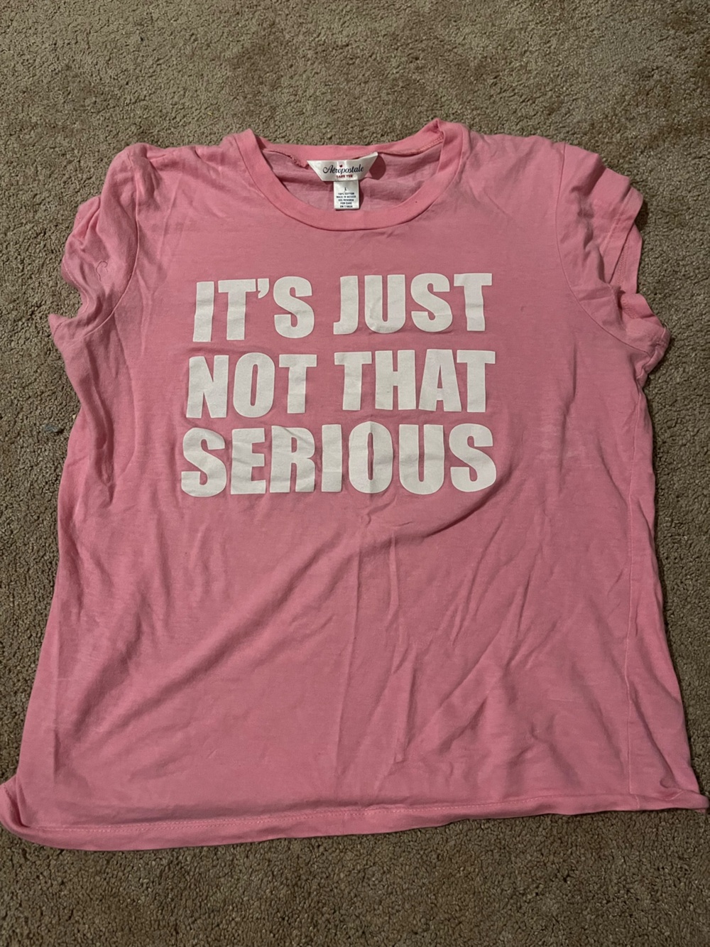 Aeropostale Pink Graphic Tee with White Slogan